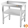 Galleyz Paslanmaz Çelik Çalışma Tezgahı PREMIUM- 600x600mm - Alt Raflı, Destekli