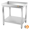 Galleyz Paslanmaz Çelik Çalışma Tezgahı PREMIUM- 600x600mm - Alt Raflı, Destekli