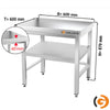 Galleyz Paslanmaz Çelik Çalışma Tezgahı PREMIUM- 600x600mm - Alt Raflı, Destekli