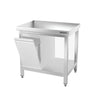 Galleyz Paslanmaz Çelik Çalışma Tezgahı PREMIUM- 600x700mm - Alt Raflı, Destekli