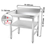 Galleyz Paslanmaz Çelik Çalışma Tezgahı PREMIUM- 600x700mm - Alt Raflı, Sırtlı, Destekli
