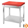 Galleyz Paslanmaz Çelik Çalışma Tezgahı PREMIUM- 600x700mm - Alt Raflı, Sırtsız, Kesme Plakası dahil