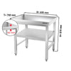 Galleyz Paslanmaz Çelik Çalışma Tezgahı PREMIUM- 600x700mm - Alt Raflı, Destekli