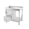 Galleyz Paslanmaz Çelik Çalışma Tezgahı PREMIUM - 600x700mm - Sırtsız Alt Raflı