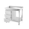 Galleyz Paslanmaz Çelik Çalışma Tezgahı PREMIUM - 600x700mm - Sırtsız Alt Raflı