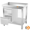Galleyz Paslanmaz Çelik Çalışma Tezgahı PREMIUM- 700x600mm - Alt Raflı,Destekli
