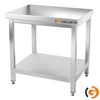 Galleyz Paslanmaz Çelik Çalışma Tezgahı PREMIUM- 700x600mm - Alt Raflı,Destekli
