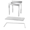 Galleyz Paslanmaz Çelik Çalışma Tezgahı PREMIUM- 700x700mm - Alt Raflı, Sırtlı, Destekli