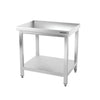 Galleyz Paslanmaz Çelik Çalışma Tezgahı PREMIUM - 700x700mm - Alt Raflı & Destekli