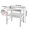 Galleyz Paslanmaz Çelik Çalışma Tezgahı PREMIUM - 700x700mm - Alt Raflı & Destekli