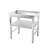 Galleyz Paslanmaz Çelik Çalışma Tezgahı PREMIUM - 700x700mm - Alt Raflı & Destekli