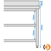 Galleyz Paslanmaz Çelik Çalışma Tezgahı PREMIUM - 800x600mm - Alt ve Ara Raflı, Sırtlı