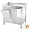 Galleyz Paslanmaz Çelik Çalışma Tezgahı PREMIUM - 800x600mm - Alt raflı & destekli