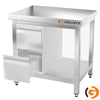 Galleyz Paslanmaz Çelik Çalışma Tezgahı PREMIUM - 800x600mm - Alt raflı & destekli