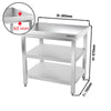 Galleyz Paslanmaz Çelik Çalışma Tezgahı PREMIUM- 800x700mm - Alt Raflı, Ara Raflı
