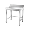 Galleyz Paslanmaz Çelik Çalışma Tezgahı PREMIUM- 800x700mm - Alt Raflı, Sırtlı, Destekli
