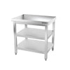 Galleyz Paslanmaz Çelik Çalışma Tezgahı PREMIUM- 800x700mm - Alt Raflı, Ara Raflı
