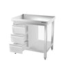 Galleyz Paslanmaz Çelik Çalışma Tezgahı PREMIUM- 800x700mm - Alt Raflı, Destekli