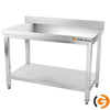 Galleyz Paslanmaz ÇelikmÇalışma Tezgahı PREMIUM - 1200x600mm - Alt Raflı, Destekli & Sırtlı