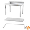 Galleyz Paslanmaz ÇelikmÇalışma Tezgahı PREMIUM - 1200x600mm - Alt Raflı, Destekli & Sırtlı