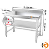 Galleyz Paslanmaz ÇelikmÇalışma Tezgahı PREMIUM - 1200x600mm - Alt Raflı, Destekli & Sırtlı
