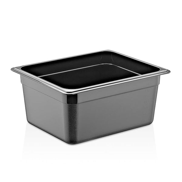GastroPlast GN 1/2-150 mm Gastronorm Küvet, Polikarbon, Siyah