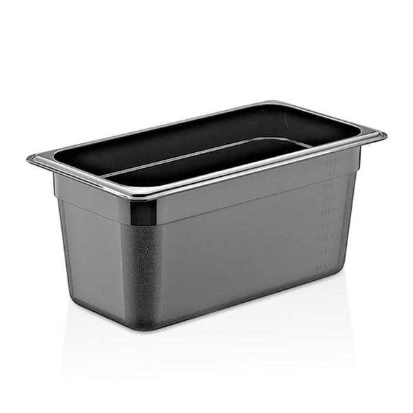 GastroPlast GN 1/3-150 mm Gastronorm Küvet, Polikarbon, Siyah