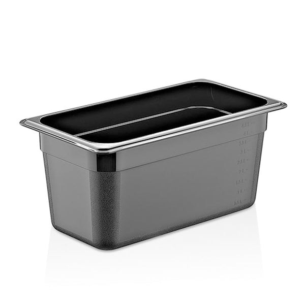 GastroPlast GN 1/4-150 mm Gastronorm Küvet, Polikarbon, Siyah