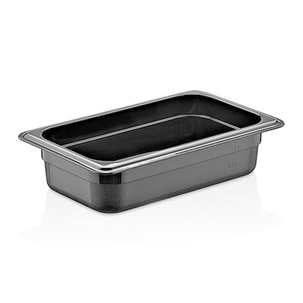 GastroPlast GN 1/4-65 mm Gastronorm Küvet, Polikarbon, Siyah
