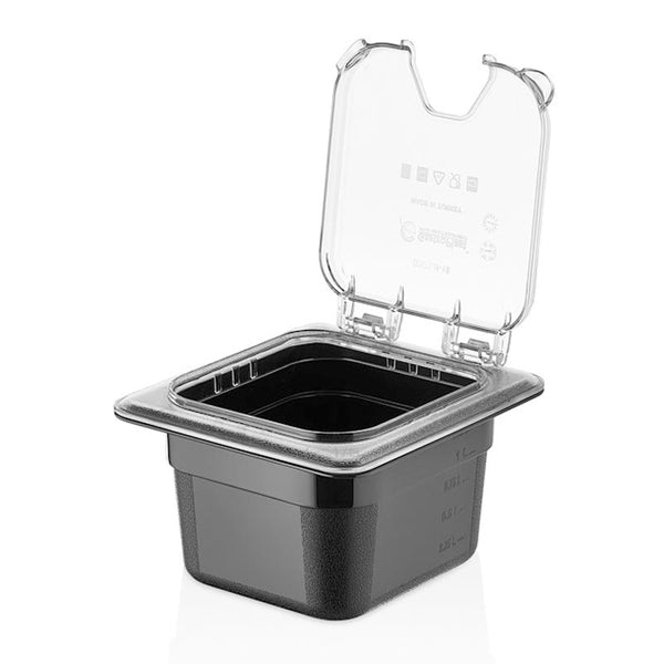 GastroPlast GN 1/6 Menteşeli Gastronorm Küvet Kapağı, Açık Köşeli, Polikarbon