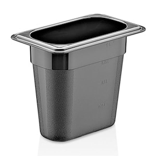 GastroPlast GN 1/9-150 mm Gastronorm Küvet, Polikarbon, Siyah