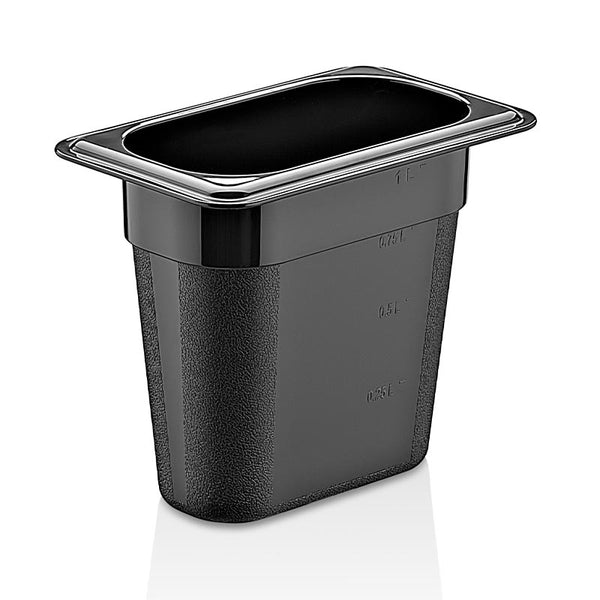 GastroPlast GN1/9-150 mm Polipropilen Gastronorm Küvet, Siyah