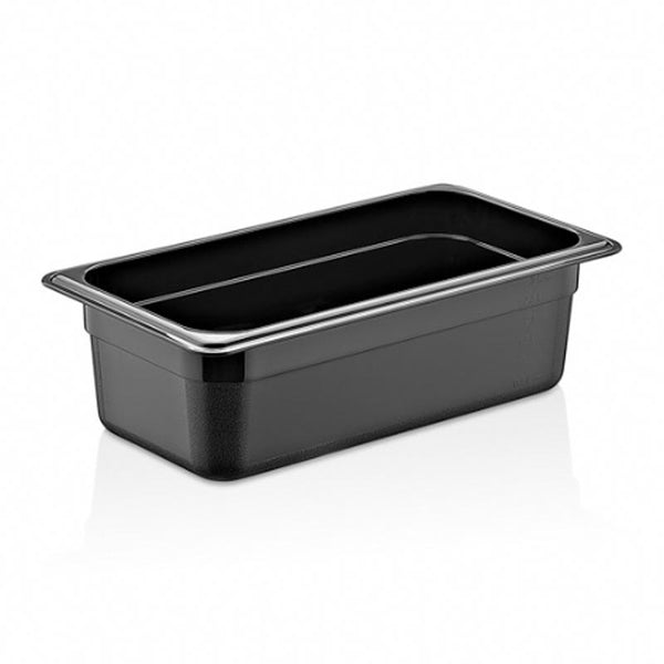 GastroPlast GN 1/3 100 mm Gastronorm Küvet, Polikarbon, Siyah