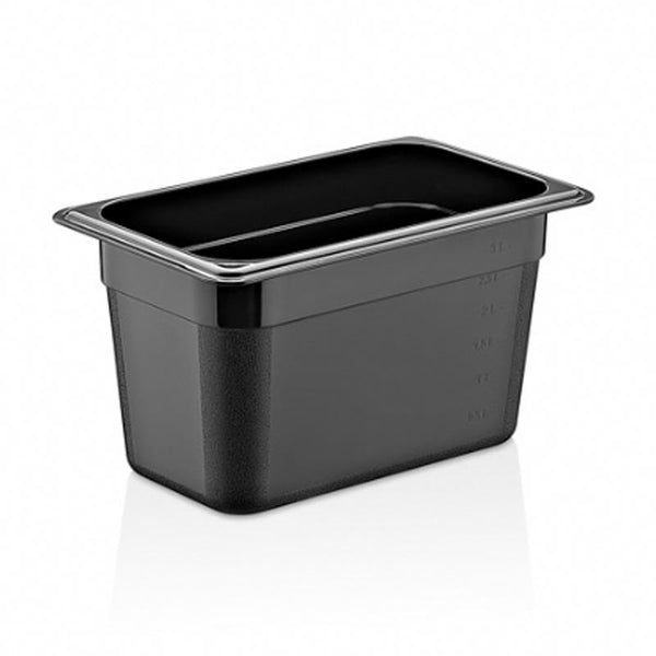 GastroPlast GN 1/9 100 mm Polikarbon Küvet, 0.75 L, Siyah