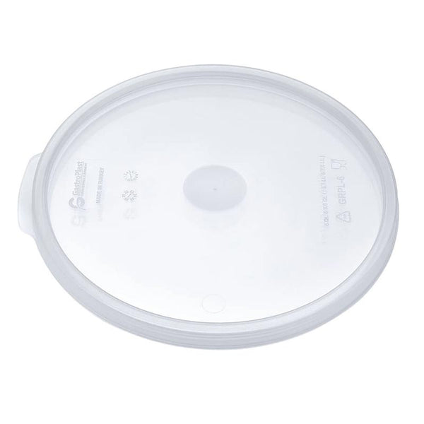 GastroPlast GRPPL-12 Polipropilen Yuvarlak Saklama Kabı Kapağı, Şeffaf