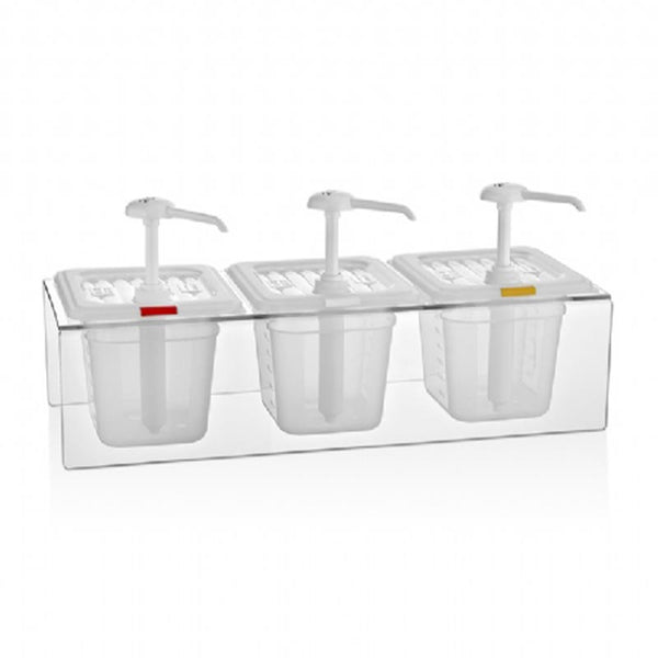 GastroPlast Pompalı Sos Dispenseri, 3'lü, Şeffaf