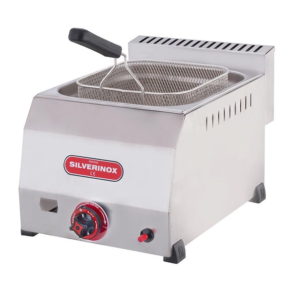 SilverInox 2704 Fritöz, 8 L, Doğalgazlı
