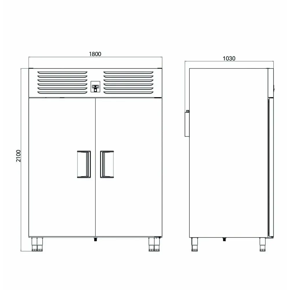 Galleyz İceinox -30⁰ Pasta Şoklama-2 Kapılı Tepsi Kapasiteli-VTF 1600 N