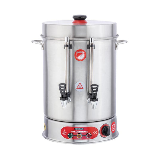 SilverInox 2032 İkazlı Çay Makinesi, Metal Musluklu, 80 Bardak Kapasiteli, 9 L