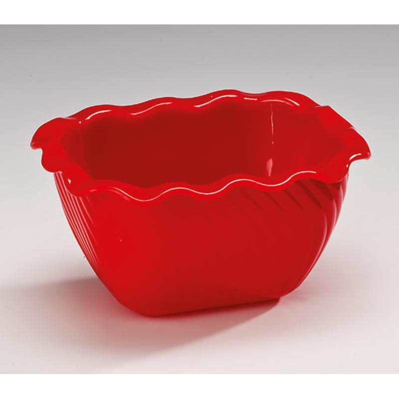 Zicco PDFVB Kapaksız Köşeli Kase, 13x16 cm, Kırmızı