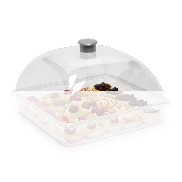 Bora Plastik Pasta Kek Kabı Kapak, Kare, Küçük, Polikarbonat