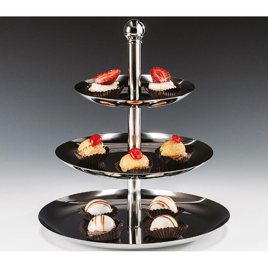 Zicco OMD-354 3 Katlı Teşhir Standı, 16x21x26x30 cm, Gümüş