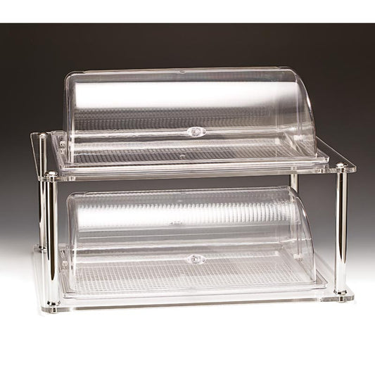 Zicco ZCP-220 Akrilik Standlı Rolltop Kapaklı Polikarbon Teşhir Standı, GN 1/1, 44x64 cm