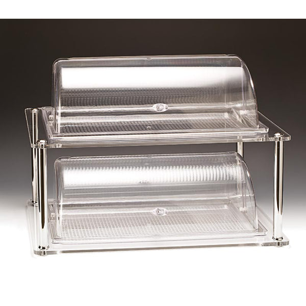 Zicco ZCP-220 Akrilik Standlı Rolltop Kapaklı Polikarbon Teşhir Standı, GN 1/1, 44x64 cm