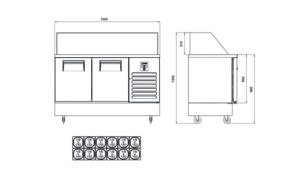 Hazırlık Buzdolapları - 3 Kapılı - FTS 515