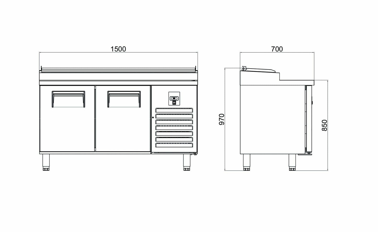 Make Up Refrigerator - 2 Doors - PTS-L 330 CR