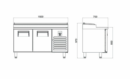 Make Up Refrigerator - 2 Doors - PTS-L 330 CR