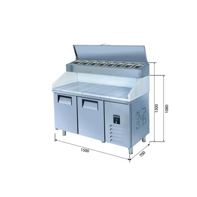 Make Up Refrigerator - 2 Doors - Marble - High PTS HM 330 CR