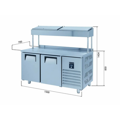 Make Up Refrigerator - 2 Doors - High PTS-H 330 CR
