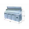 Iceinox Make Up Buzdolabı - 3 Kapılı - Mermerli - Yüksek 200x70x130 Cm